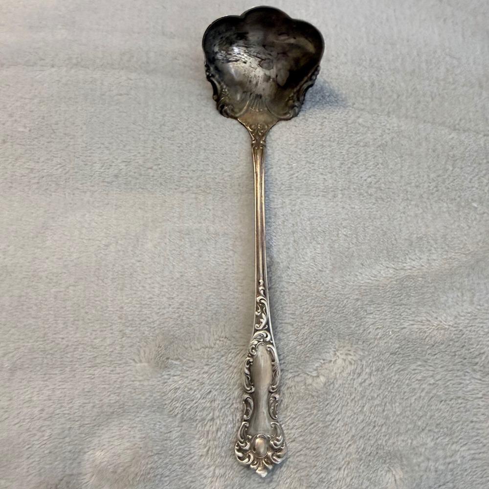 Antique WM Rogers & Son AA‎ Silverplate Bon Bon Candy Nut Serving Spoon 6"